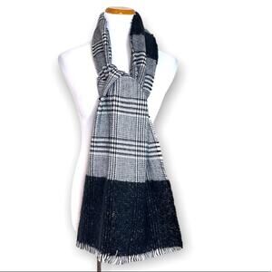 Sole Society Black Plaid Scarf NWT